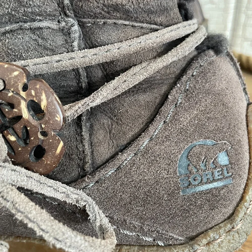 RARE Sorel Kaska sheepskin shearling suede winter boots mukluks moccasins - Picture 4 of 6